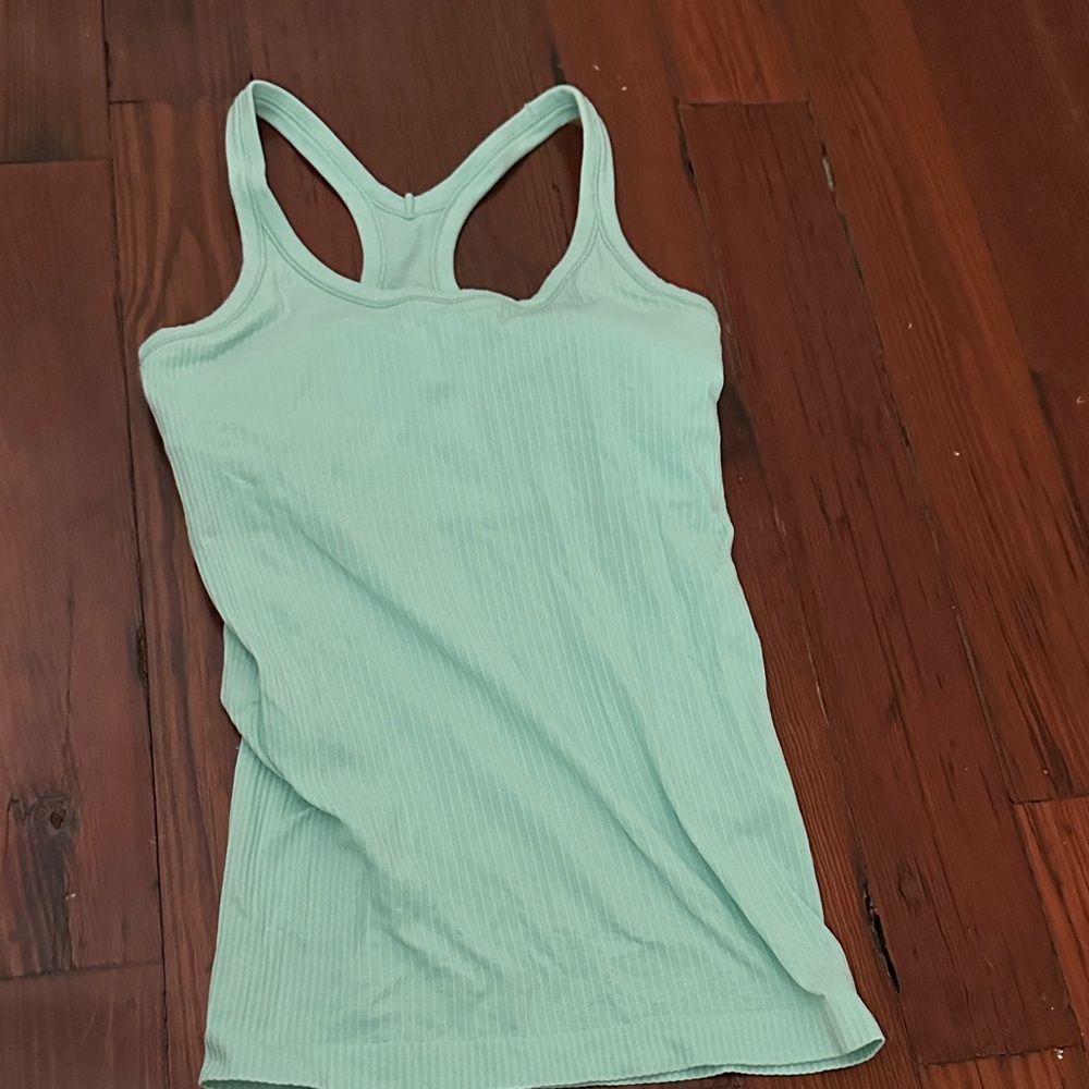 Lululemon Athletica Light Green Ribbed Tank Top